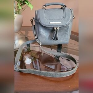 Kensie Gray Crossbody Bag with Tassel and Flap